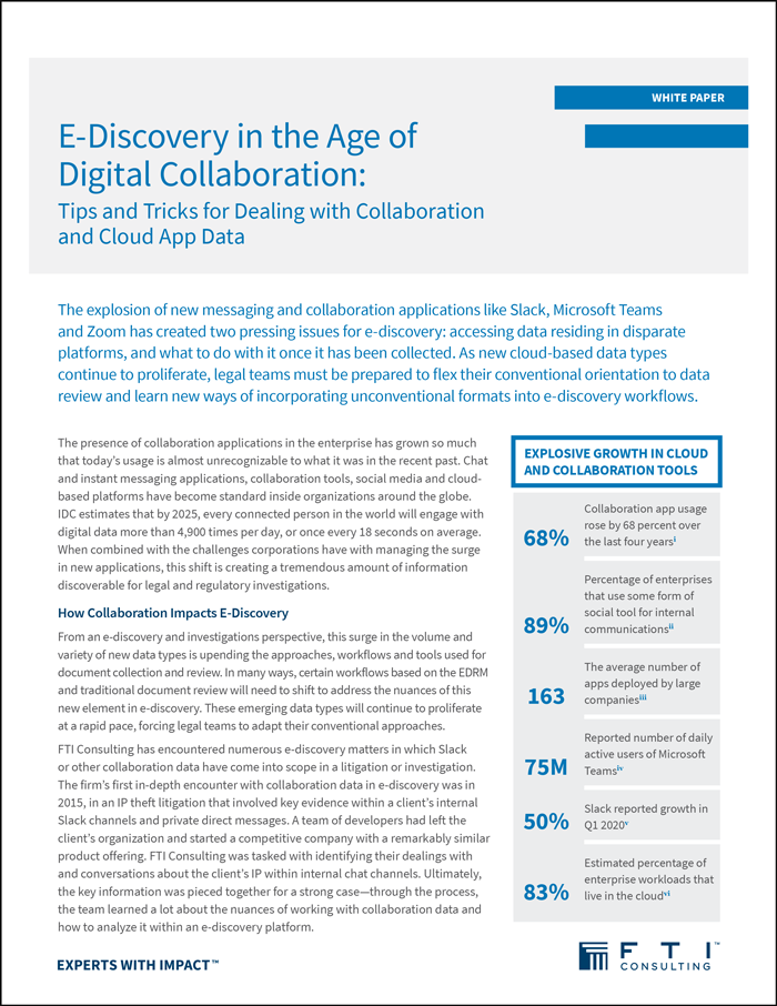E-Discovery in the Age of Digital Collaboration