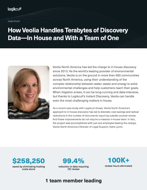 How Veolia Water Handles Terabytes of Discovery Data — In-House and with a Team of One